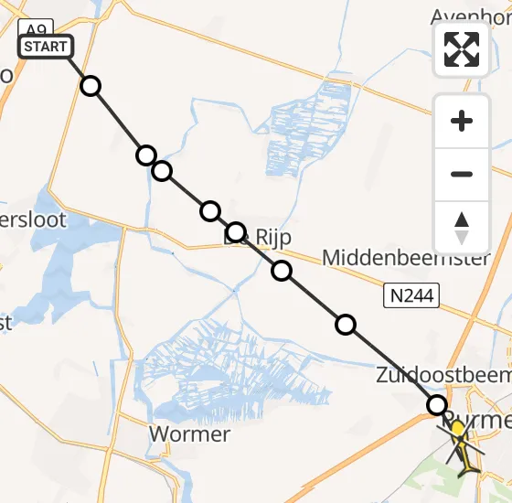 Vlucht Traumahelikopter PH-LLN van Alkmaar naar Purmerend op zondag 3 november 2024 15:58