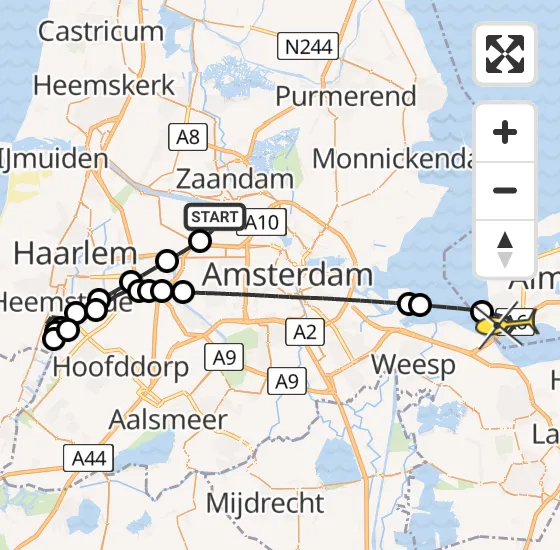 Vlucht Traumahelikopter PH-LLN van Amsterdam Heliport naar Almere op zondag 3 november 2024 19:33