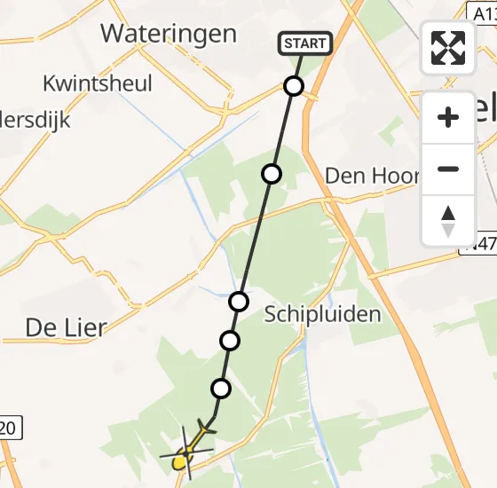 Vlucht Politiehelikopter PH-PXB van Rijswijk naar Maasland op maandag 4 november 2024 11:21