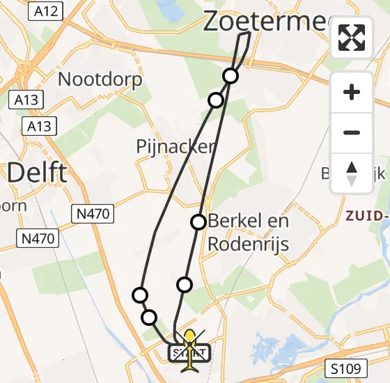 Vlucht Traumahelikopter PH-HVB van Rotterdam The Hague Airport naar Rotterdam The Hague Airport op maandag 4 november 2024 11:39