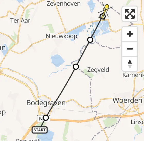 Vlucht Politiehelikopter PH-PXB van Reeuwijk naar Noorden op maandag 4 november 2024 11:42