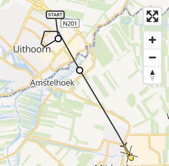 Vlucht Politiehelikopter PH-PXB van Amstelveen naar Mijdrecht op maandag 4 november 2024 13:21