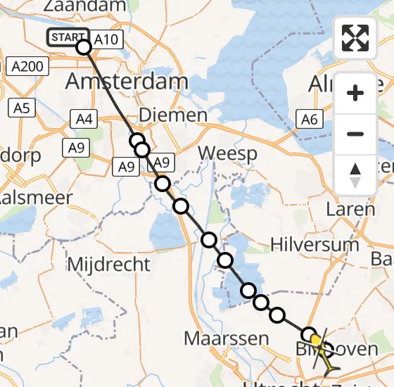 Vlucht Traumahelikopter PH-LLN van Amsterdam Heliport naar Bilthoven op maandag 4 november 2024 13:49