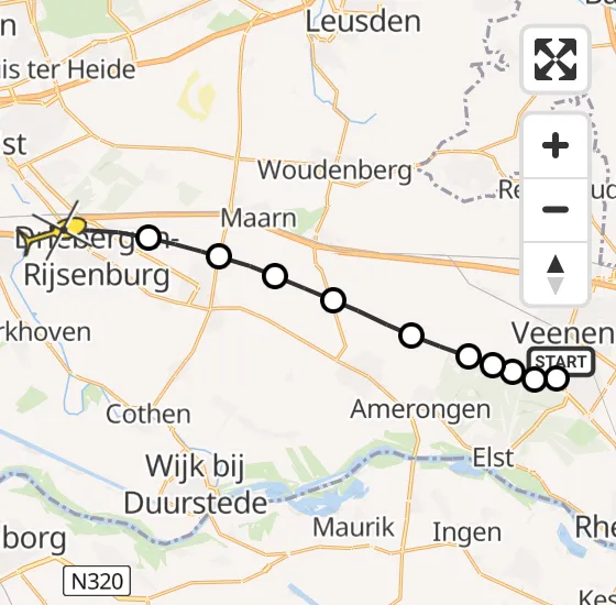 Vlucht Traumahelikopter PH-MAA van Veenendaal naar Driebergen-Rijsenburg op maandag 4 november 2024 15:55