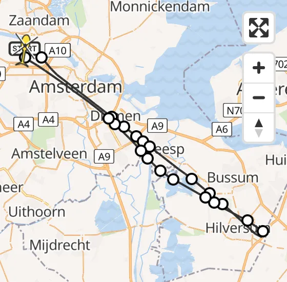 Vlucht Traumahelikopter PH-LLN van Amsterdam Heliport naar Amsterdam Heliport op maandag 4 november 2024 16:01