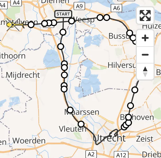 Vlucht Politiehelikopter PH-PXA van Amsterdam naar Amstelveen op maandag 4 november 2024 16:22