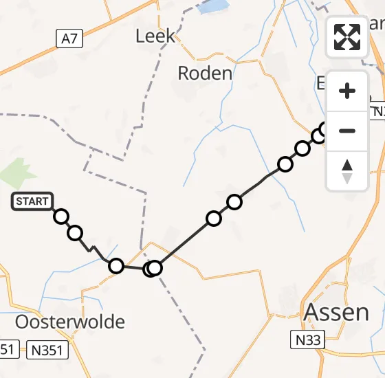 Vlucht Ambulancehelikopter PH-OOP van Bakkeveen naar Groningen Airport Eelde op maandag 4 november 2024 18:31