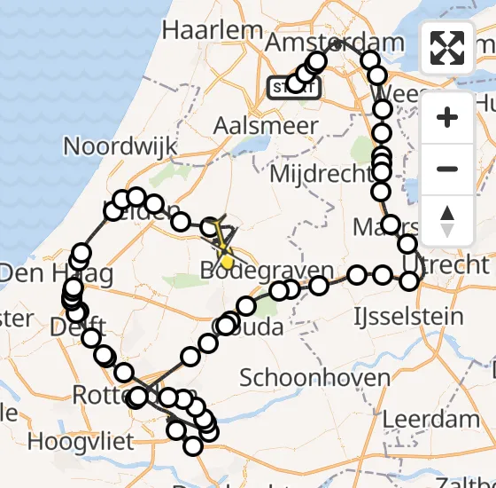 Vlucht Politiehelikopter PH-PXA van Schiphol naar Alphen aan den Rijn op maandag 4 november 2024 20:13