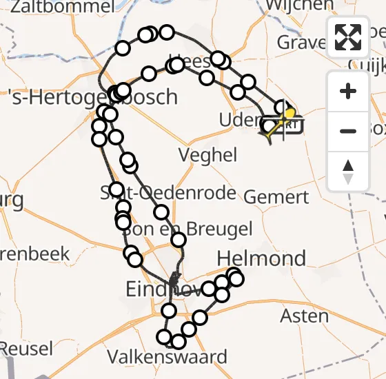 Vlucht Politiehelikopter PH-PXC van Vliegbasis Volkel naar Vliegbasis Volkel op maandag 4 november 2024 20:20