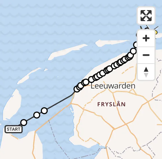 Vlucht Kustwachthelikopter PH-SAR van Den Helder naar Schiermonnikoog op maandag 4 november 2024 20:28