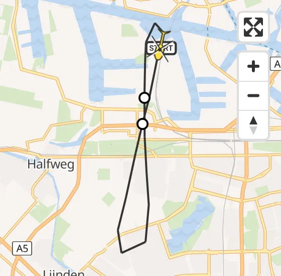 Vlucht Traumahelikopter PH-LLN van Amsterdam Heliport naar Amsterdam Heliport op dinsdag 5 november 2024 7:31