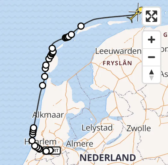 Vlucht Politiehelikopter PH-PXX van Schiphol naar  op dinsdag 5 november 2024 9:05