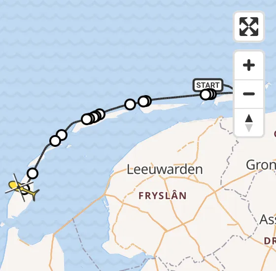 Vlucht Politiehelikopter PH-PXX van  naar Texel International Airport op dinsdag 5 november 2024 9:59