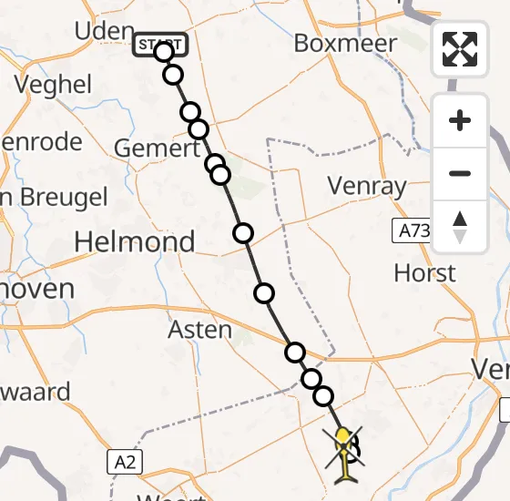 Vlucht Traumahelikopter PH-MAA van Vliegbasis Volkel naar Neer op dinsdag 5 november 2024 10:49