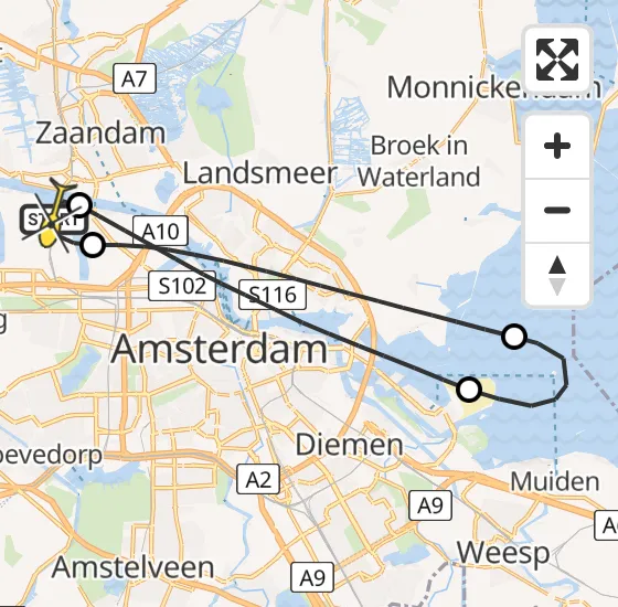 Vlucht Traumahelikopter PH-LLN van Amsterdam Heliport naar Amsterdam Heliport op dinsdag 5 november 2024 11:19