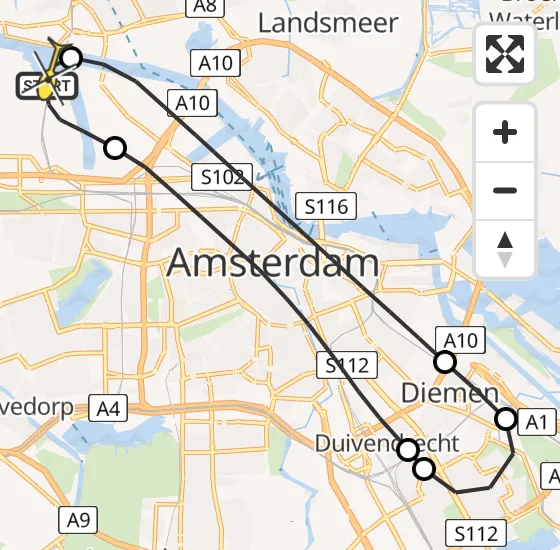 Vlucht Traumahelikopter PH-LLN van Amsterdam Heliport naar Amsterdam Heliport op dinsdag 5 november 2024 13:07