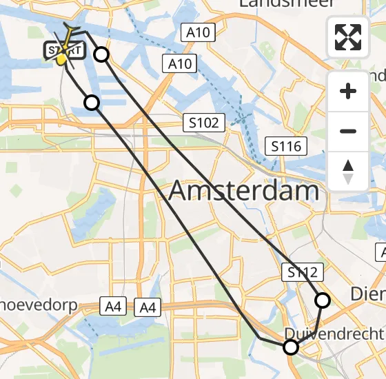 Vlucht Traumahelikopter PH-LLN van Amsterdam Heliport naar Amsterdam Heliport op dinsdag 5 november 2024 14:32