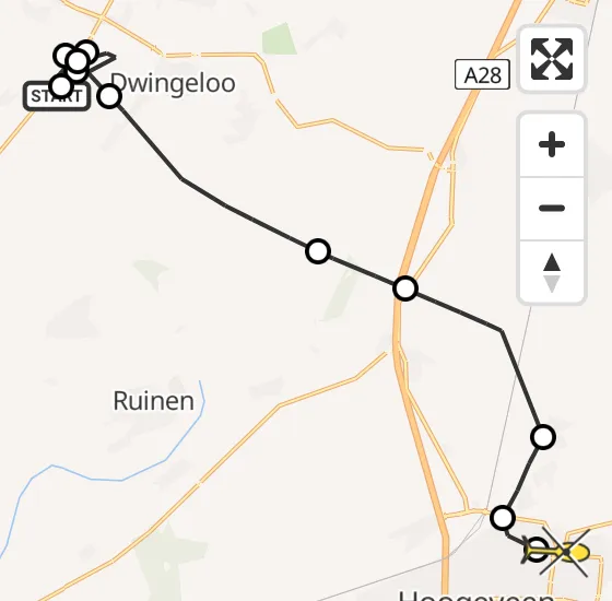 Vlucht Politiehelikopter PH-PXC van Wittelte naar Vliegveld Hoogeveen op dinsdag 5 november 2024 15:09