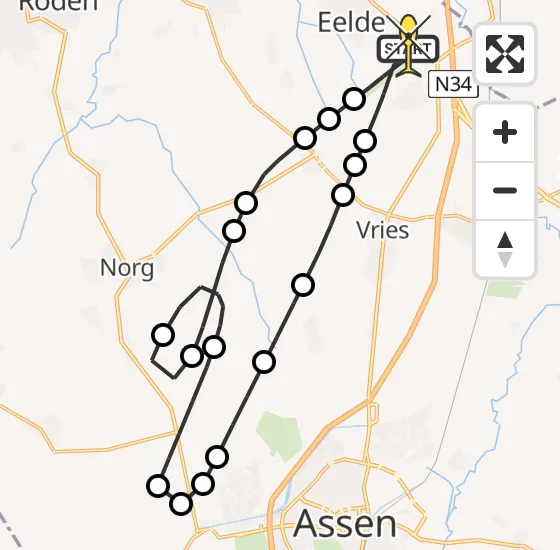 Vlucht Traumahelikopter PH-TTR van Groningen Airport Eelde naar Groningen Airport Eelde op dinsdag 5 november 2024 16:02