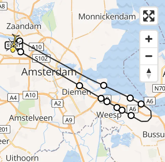 Vlucht Traumahelikopter PH-LLN van Amsterdam Heliport naar Amsterdam Heliport op dinsdag 5 november 2024 16:42