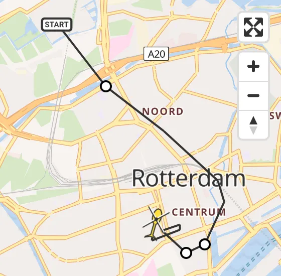 Vlucht Politiehelikopter PH-PXB van Rotterdam The Hague Airport naar Erasmus MC op woensdag 6 november 2024 13:04