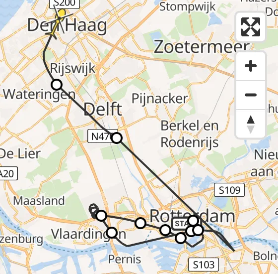 Vlucht Politiehelikopter PH-PXB van Erasmus MC naar Den Haag op woensdag 6 november 2024 13:08