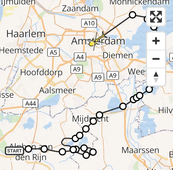 Vlucht Politiehelikopter PH-PXB van Koudekerk aan den Rijn naar Amsterdam op woensdag 6 november 2024 13:51