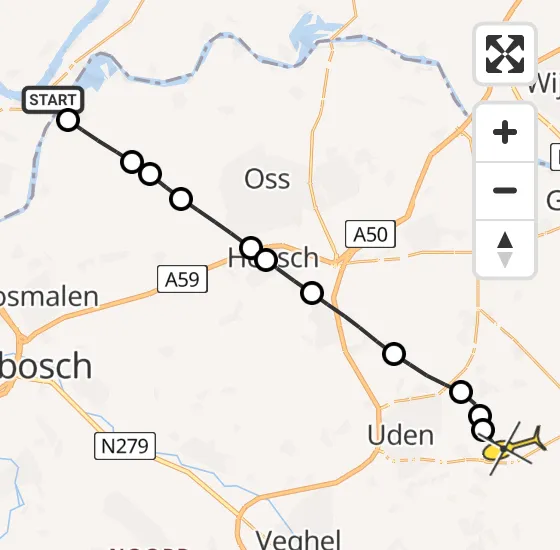 Vlucht Traumahelikopter PH-MAA van Heerewaarden naar Vliegbasis Volkel op woensdag 6 november 2024 14:27