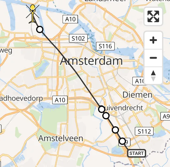 Vlucht Traumahelikopter PH-LLN van Academisch Medisch Centrum (AMC) naar Amsterdam Heliport op woensdag 6 november 2024 19:24