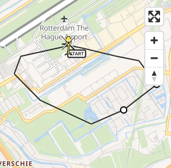 Vlucht Traumahelikopter PH-HVB van Rotterdam The Hague Airport naar Rotterdam The Hague Airport op donderdag 7 november 2024 9:07