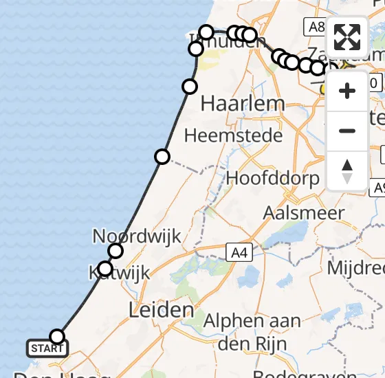 Vlucht Traumahelikopter PH-LLN van Den Haag naar Amsterdam Heliport op donderdag 7 november 2024 15:17