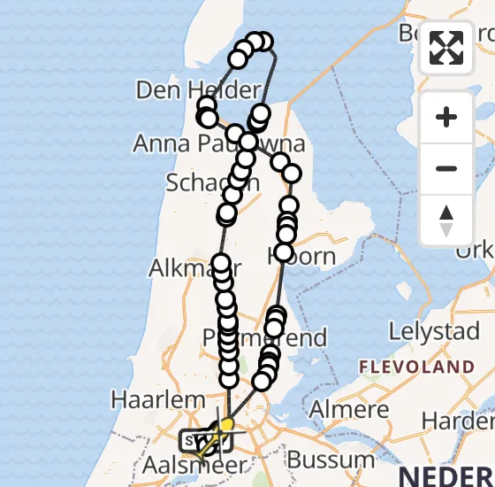 Vlucht Politiehelikopter PH-PXD van Schiphol naar Schiphol op donderdag 7 november 2024 16:07