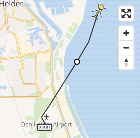 Vlucht Kustwachthelikopter PH-SAR van Vliegveld De Kooy naar Den Helder op donderdag 7 november 2024 16:21