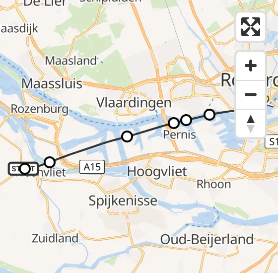 Vlucht Traumahelikopter PH-HVB van Zwartewaal naar Erasmus MC op vrijdag 8 november 2024 8:57