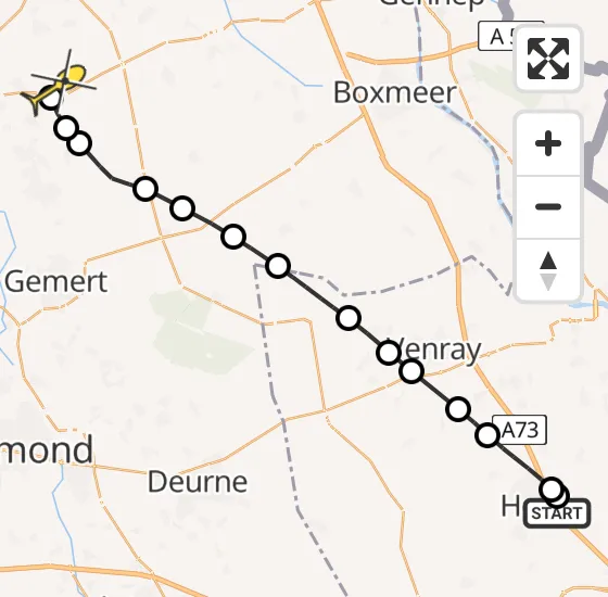 Vlucht Traumahelikopter PH-MAA van Horst naar Vliegbasis Volkel op vrijdag 8 november 2024 15:46