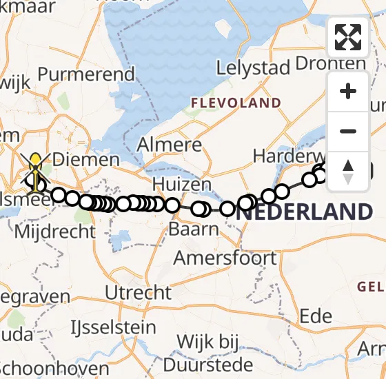 Vlucht Politiehelikopter PH-PXX van Vierhouten naar Schiphol op vrijdag 8 november 2024 16:33