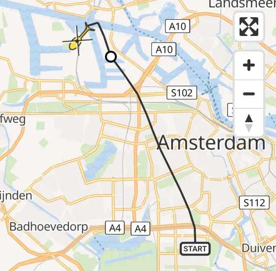 Vlucht Traumahelikopter PH-LLN van Amsterdam naar Amsterdam Heliport op vrijdag 8 november 2024 16:37