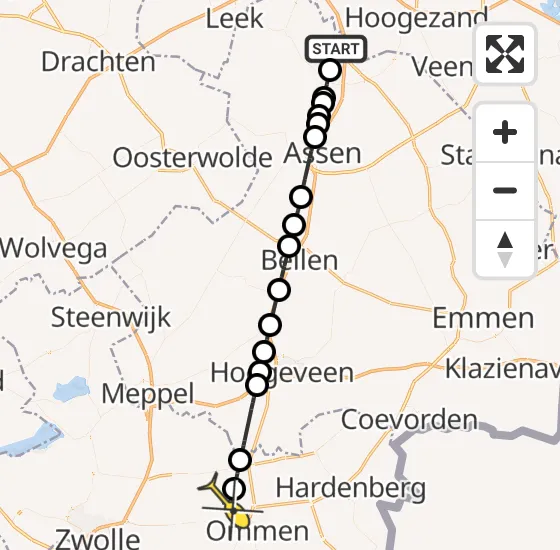 Vlucht Traumahelikopter PH-TTR van Groningen Airport Eelde naar Witharen op zaterdag 9 november 2024 11:52