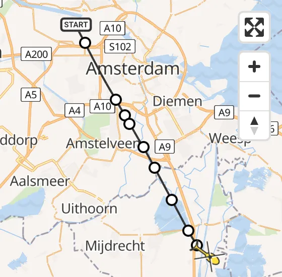 Vlucht Traumahelikopter PH-LLN van Amsterdam Heliport naar Nieuwersluis op zaterdag 9 november 2024 12:10