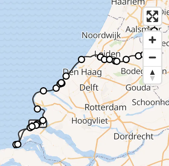 Vlucht Politiehelikopter PH-PXC van Goedereede naar Schiphol op zaterdag 9 november 2024 12:34