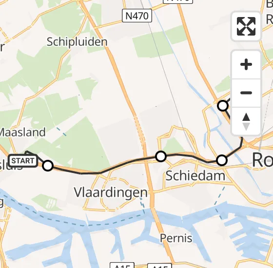 Vlucht Traumahelikopter PH-HVB van Maasland naar Rotterdam The Hague Airport op zaterdag 9 november 2024 15:25