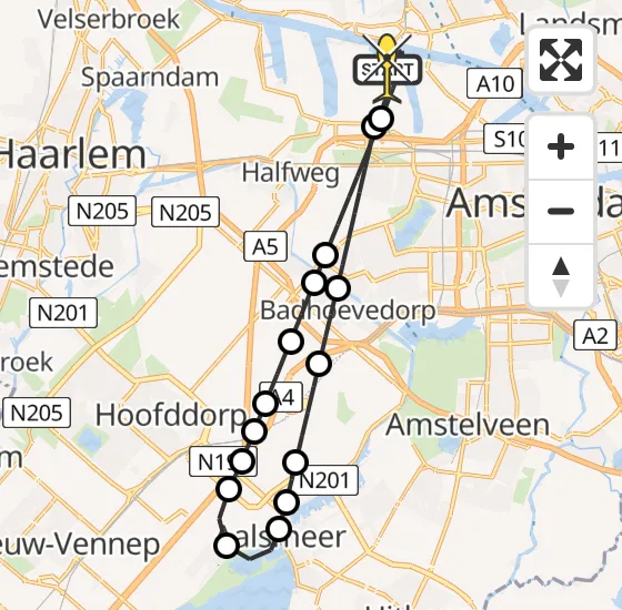 Vlucht Traumahelikopter PH-LLN van Amsterdam Heliport naar Amsterdam Heliport op zondag 10 november 2024 9:13