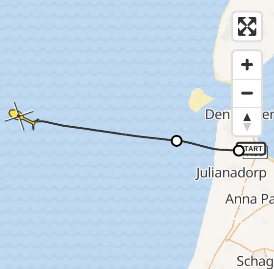 Vlucht Kustwachthelikopter PH-SAR van Vliegveld De Kooy naar  op zondag 10 november 2024 10:22