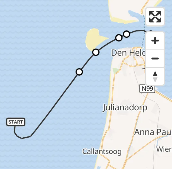 Vlucht Kustwachthelikopter PH-SAR van  naar Den Helder op zondag 10 november 2024 11:16