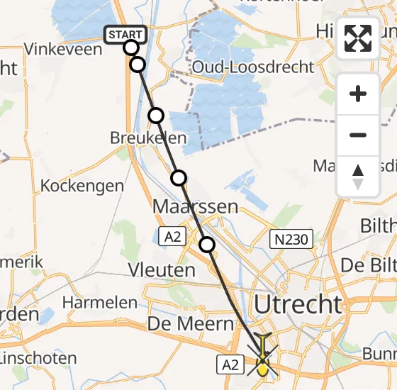 Vlucht Traumahelikopter PH-LLN van Loenersloot naar Utrecht op zondag 10 november 2024 12:23