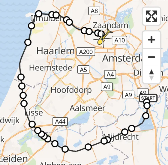 Vlucht Traumahelikopter PH-LLN van Academisch Medisch Centrum (AMC) naar Amsterdam Heliport op zondag 10 november 2024 13:31