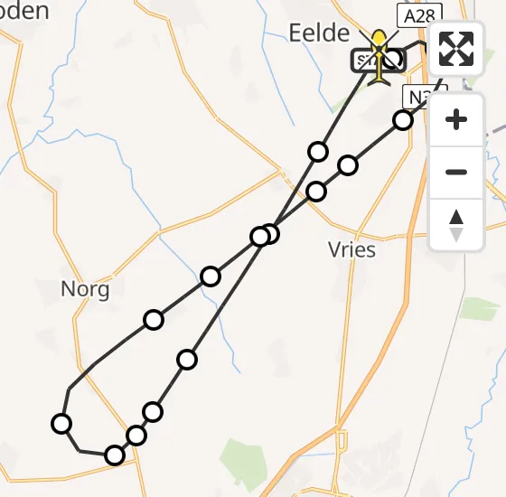 Vlucht Traumahelikopter PH-TTR van Groningen Airport Eelde naar Groningen Airport Eelde op zondag 10 november 2024 14:10