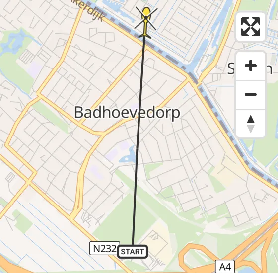 Vlucht Politiehelikopter PH-PXB van Badhoevedorp naar Amsterdam op maandag 11 november 2024 15:27