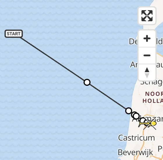 Vlucht Kustwachthelikopter PH-SAR van  naar Alkmaar op dinsdag 12 november 2024 6:40