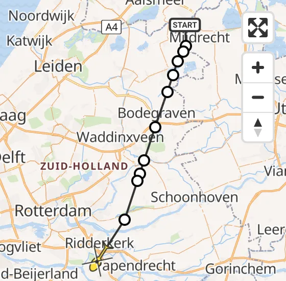 Vlucht Politiehelikopter PH-PXB van Amstelhoek naar Ridderkerk op dinsdag 12 november 2024 9:58